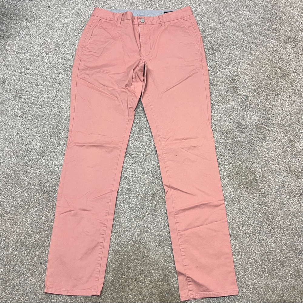 Bonobos Pants Mens 32x34 Light Pink Flat Front Tailored Fit Work Casual Chino